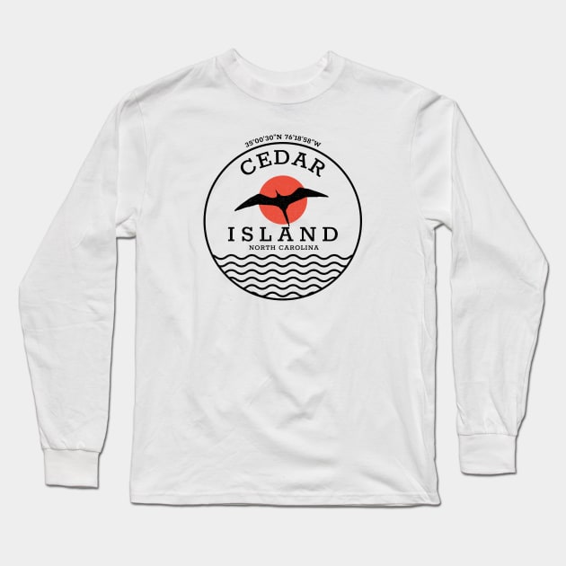 Cedar Island, NC Summertime Vacationing Sunrise Seagull Long Sleeve T-Shirt by Contentarama